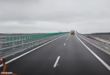 A depășit utilajele de deszăpezire aflate în acțiune și a provocat deteriorarea parapetului de siguranță pe DEx12 Craiova–Pitești
